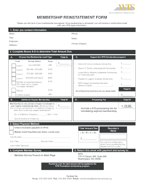 Membership Reinstatement Form