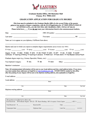 Graduation Application for Graduate Degree