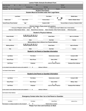 Lawton Public Schools Enrollment Form