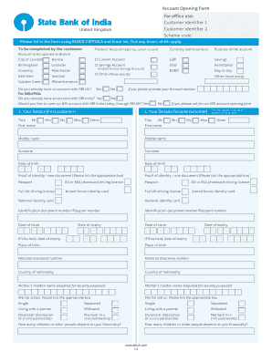 UK Bank Account Opening Form