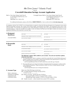 Coverdell Education Savings Account Application