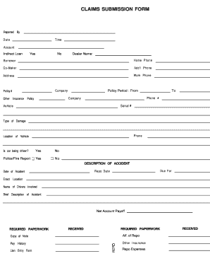 Claims Submission Form