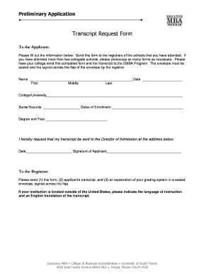 Transcript Request Form