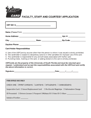 USFCard Application Form