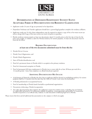 Florida Residency Form