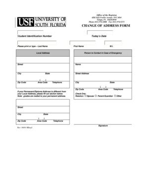 Change of Address Form