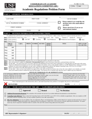 Academic Regulations Petition Form