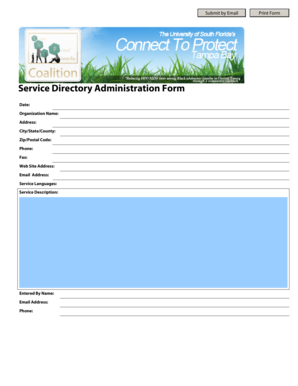 Service Directory Administration Form