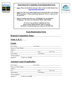 Team Registration Form