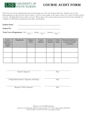 Course Audit Form