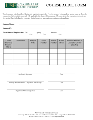 Course Audit Form