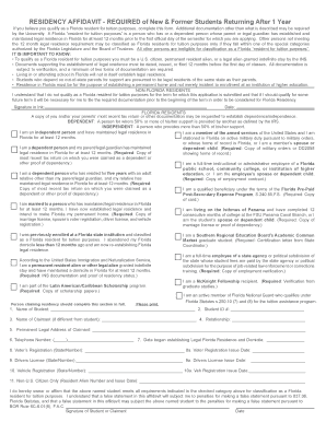 Florida Residency Affidavit