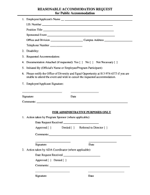 Reasonable Accommodation Request Form
