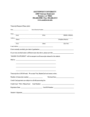 Transcript Request Form