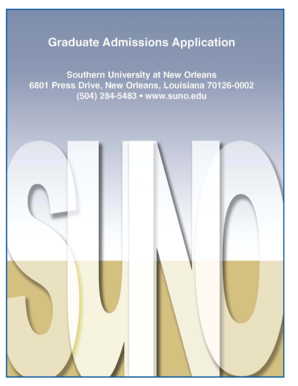 Southern University at New Orleans Graduate Application Form