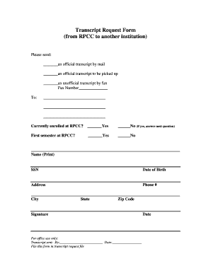 Transcript Request Form