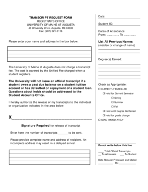 Transcript Request Form