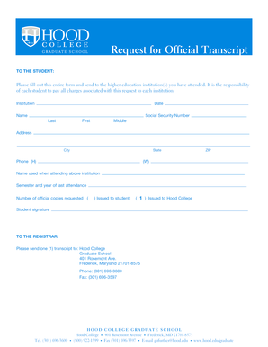 Request for Official Transcript