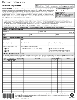 Graduate Degree Plan Form