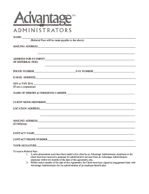Single Case Referral Agreement