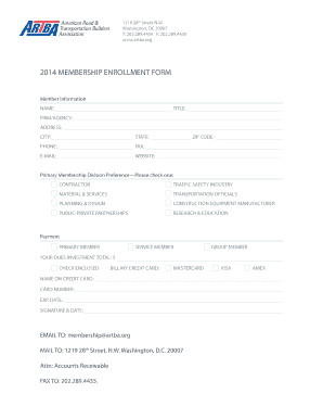 ARTBA Membership Enrollment Form