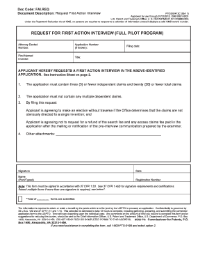 Request for First Action Interview