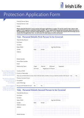 Irish Life Protection Application Form