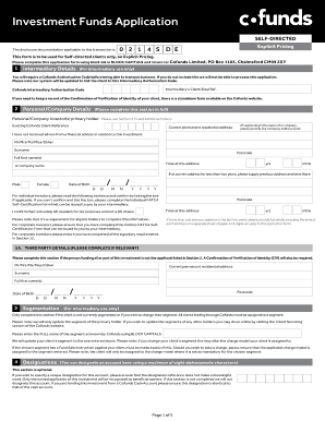 Cofunds Investment Funds Application Form