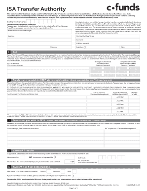 Cofunds ISA Transfer Authority Form
