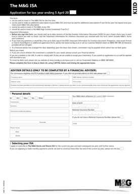 M&G ISA Application Form