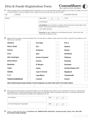ISA and Funds Registration Form