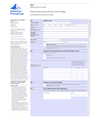 ISA Sale Instruction Form