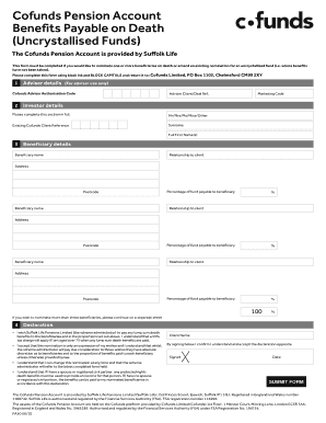 Cofunds Pension Account Beneficiary Nomination Form