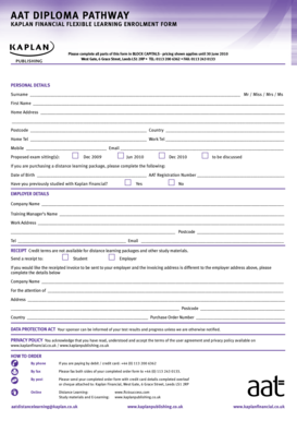 AAT Diploma Pathway Enrollment Form