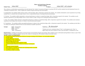 Printable portfolio templates - Ashton Hoff Student ame History and Social Science Education Portfolio Evaluation Ashton Hoffself evaluation Evaluator This evaluation is modeled after recommendations from the Interstate New Teacher Assessment and Support Consortium - - -