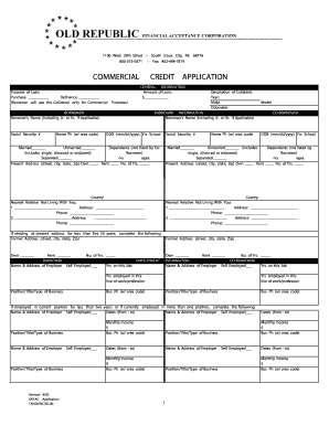 Commercial Credit Application