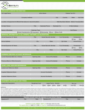 Advance Leaseback Program Application