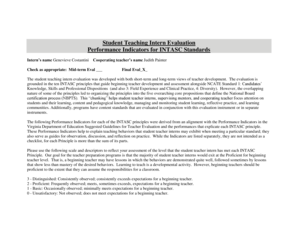 Student Teaching Intern Evaluation Form