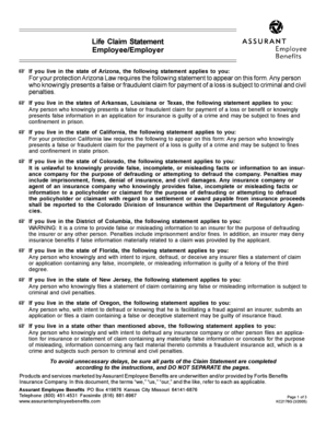 Group Life Claim Statement