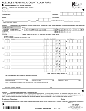 Flexible Spending Account Claim Form