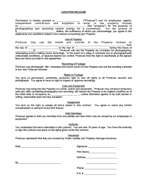 Location Release Agreement