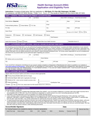 Health Savings Account Application Form