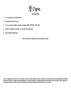 Cigna Health and Life Insurance Company Enrollment Form