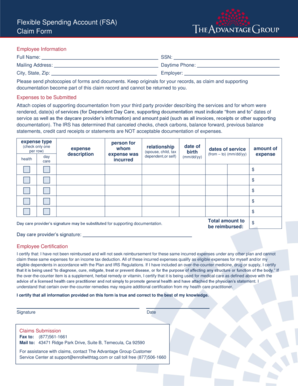 Flexible Spending Account Claim Form