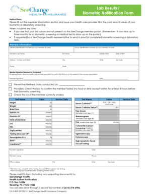 Biometric Notification Form