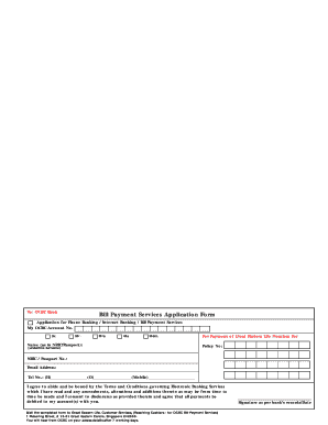OCBC Bill Payment Services Application Form
