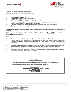 Death Claim Form