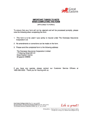 Overseas Assurance Form 6
