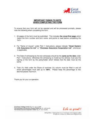 Life Insurance Nomination Form