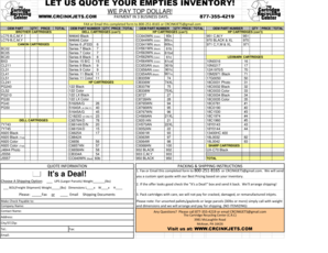 Inkjet Cartridge Quote Form